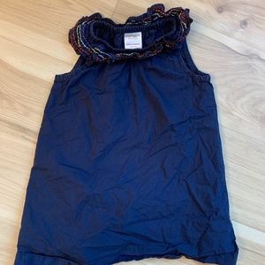 Hanna Andersson Girls Ruffle Navy Dress Size 3T (90cm)
